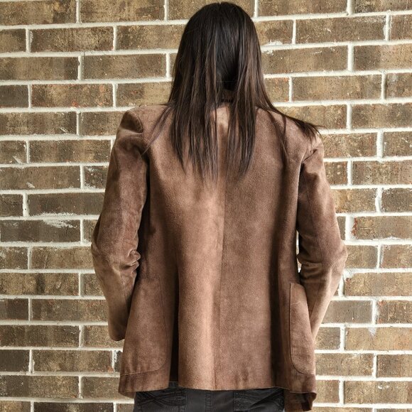 Unisex- Brown Suede Vintage Jacket - Picture 3 of 5